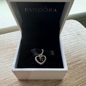 Pandora July Birthstone Beaded Heart Dangle